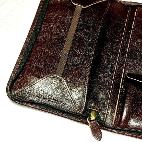 iL BISONTE zip round Travel Case Long Wallet - Picture 6 of 7